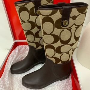 Coach Brown Polly Winter Rain Boots